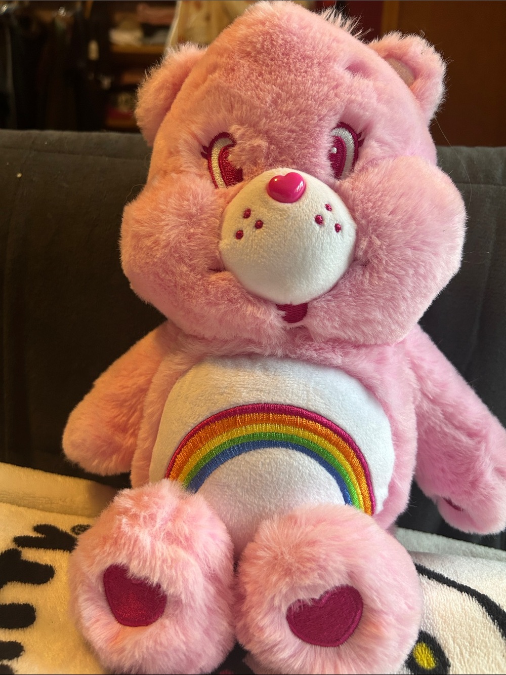 🩷Care Bears Pink Rainbow Heart Belly Plush - Pink